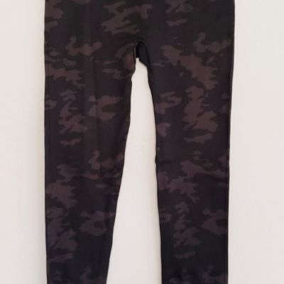 Spanx Look At Me Now Leggings Women's Size Large Black Camo Style FL3515 New